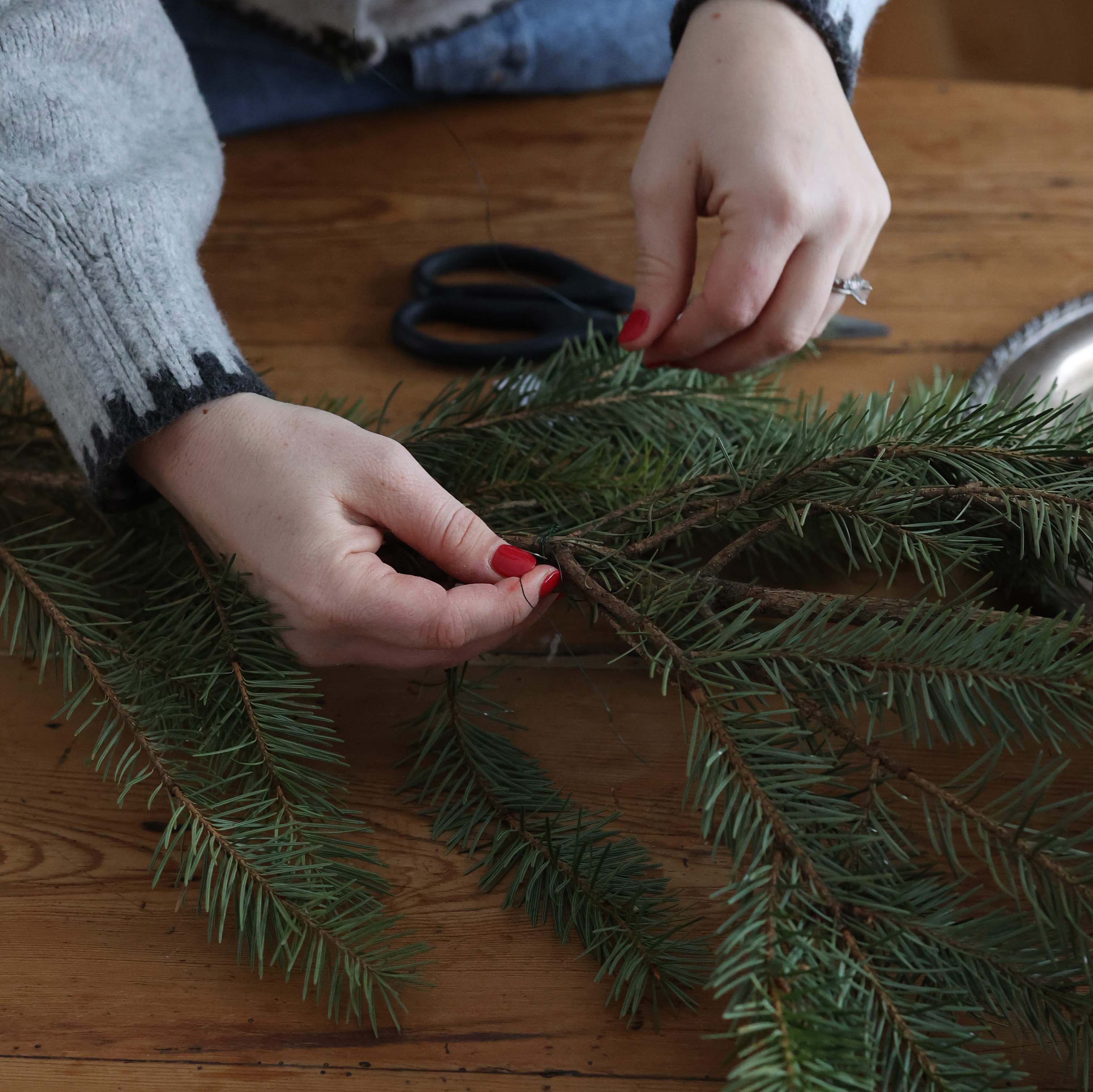 Creating your own pine garland