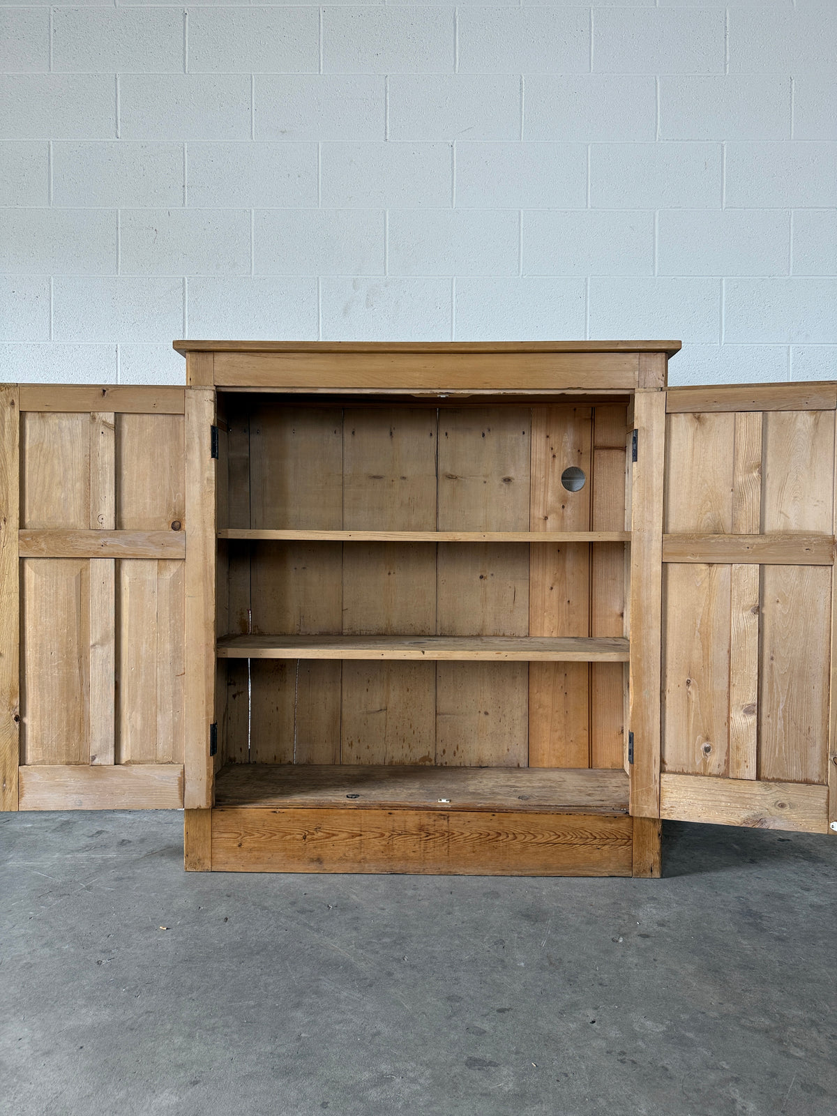 Antique pine two door cupboard