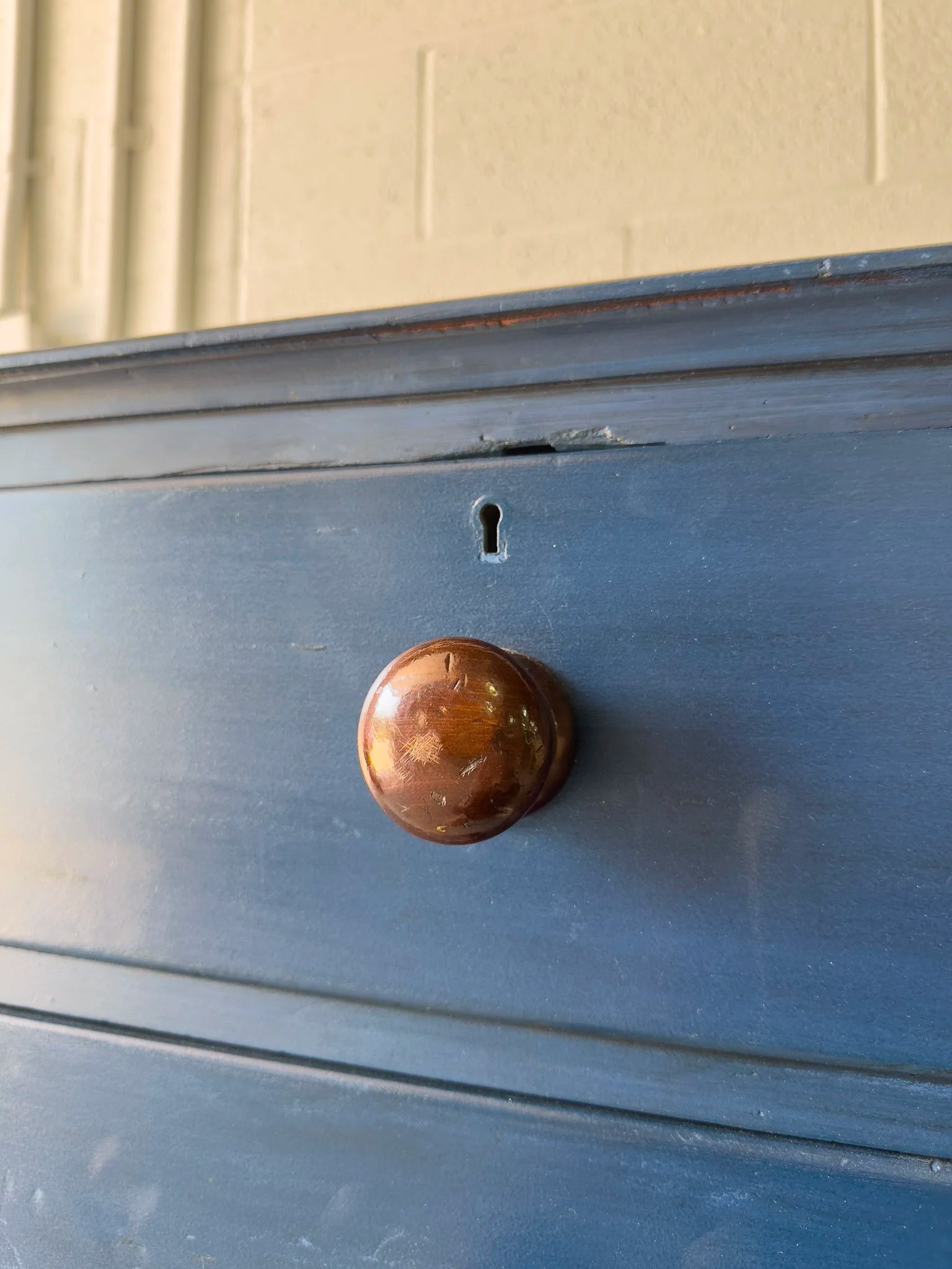 Painted blue antique pine drawers