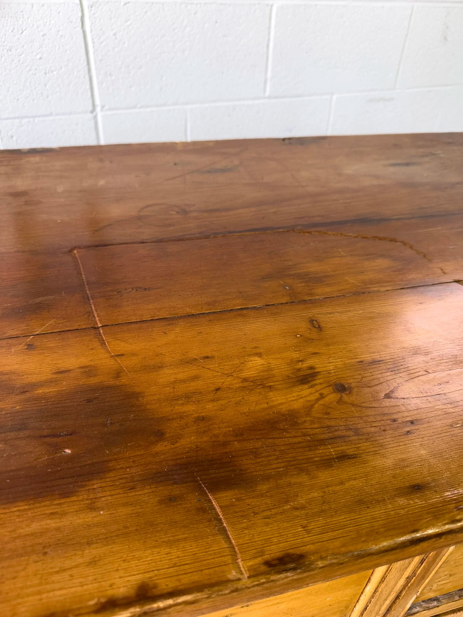 Large antique English pine sideboard