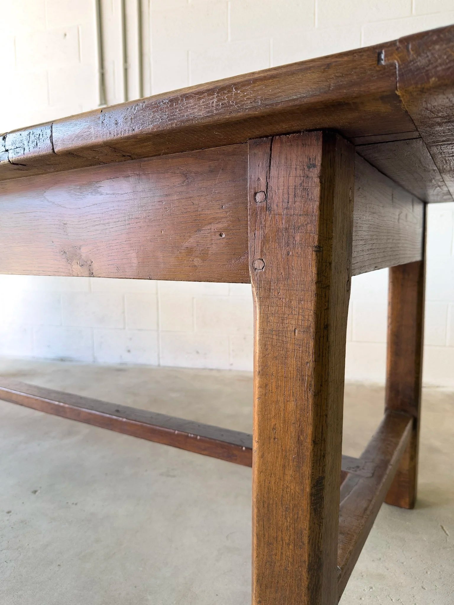 Antique Oak Dining Table with Slide-Out Board