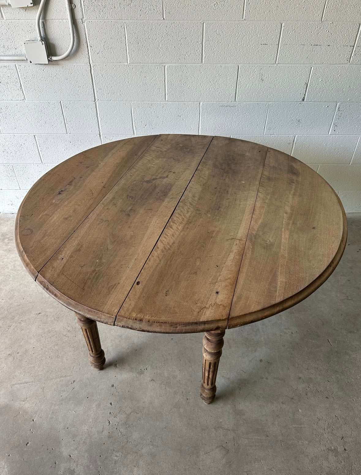 Antique French round farmhouse table