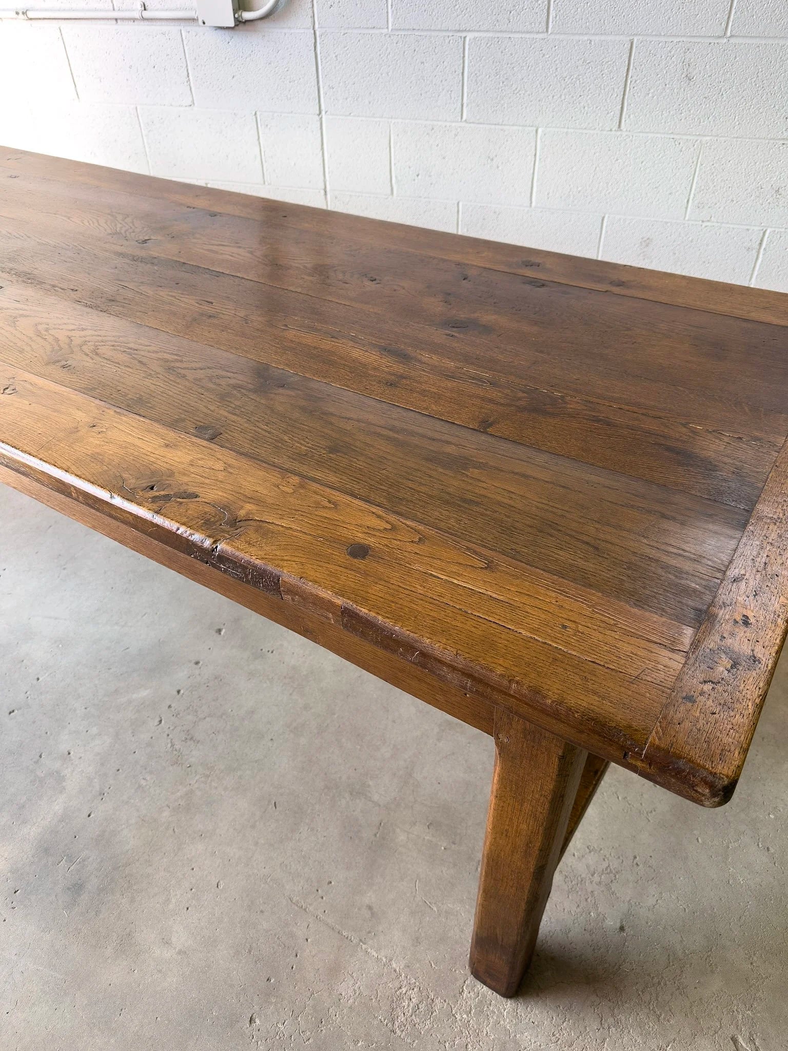 Antique Oak Dining Table with Slide-Out Board