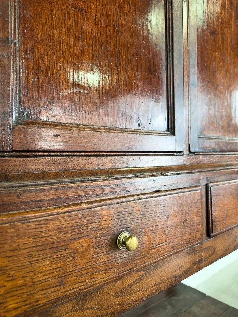 18th century George Ill oak cupboard with drawers - House on Horizon