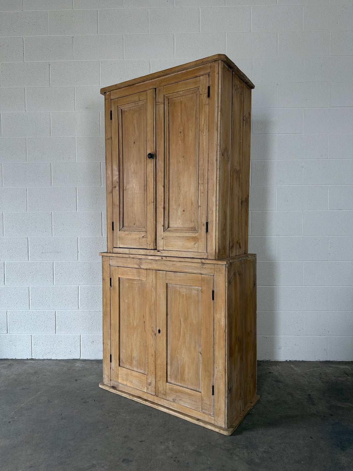 19th‑Century English two-part pine housekeeper’s cupboard - House on Horizon