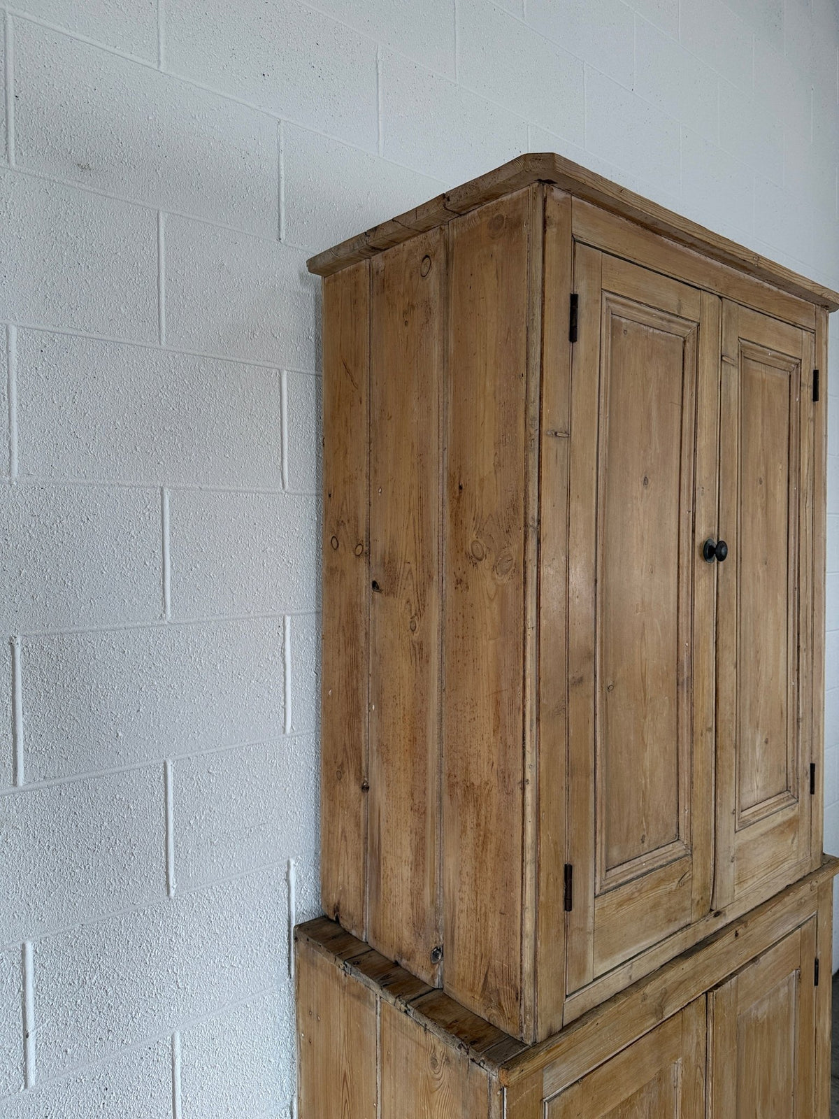 19th‑Century English two-part pine housekeeper’s cupboard - House on Horizon