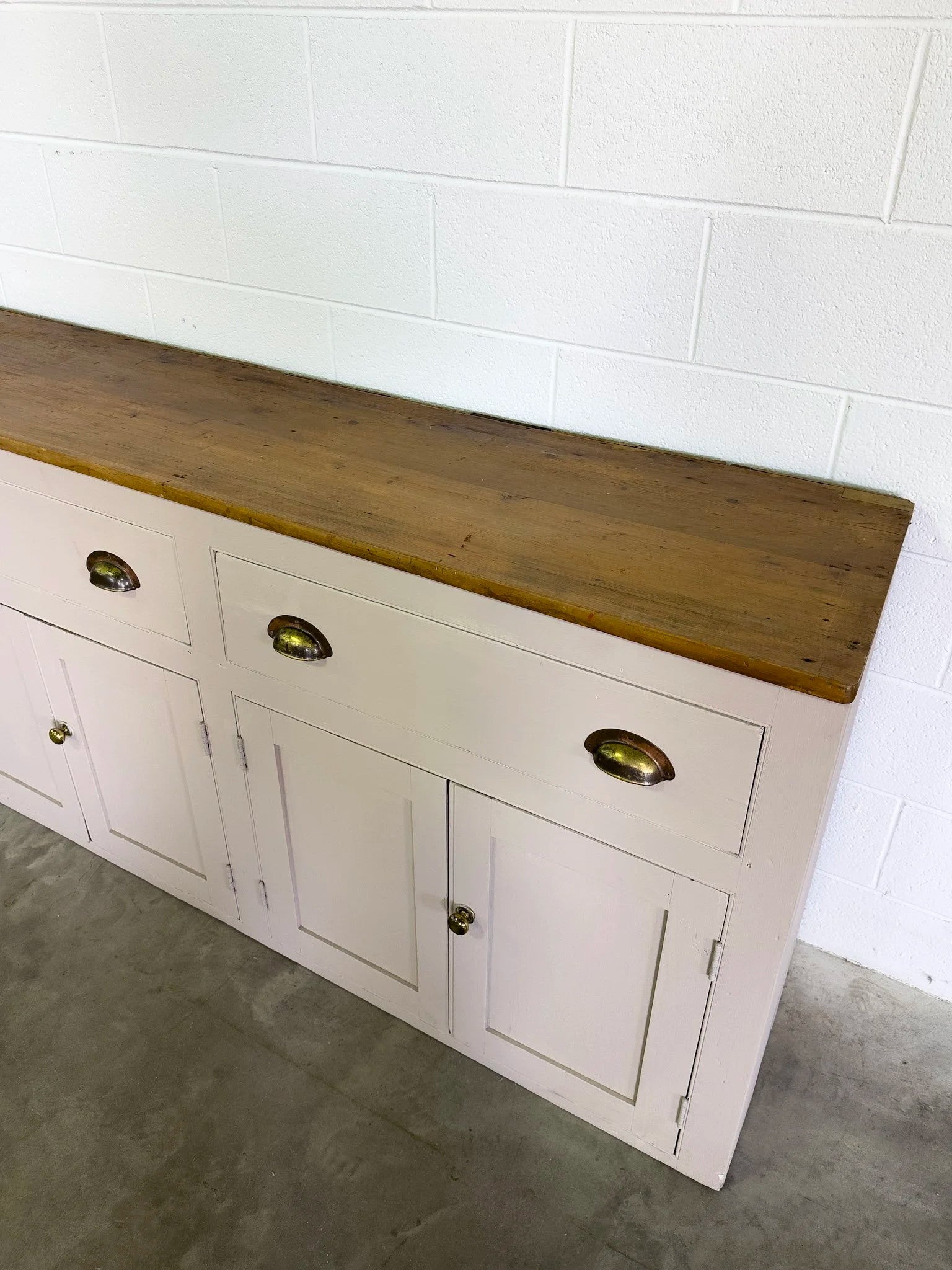 English Painted Antique Pine Sideboard
