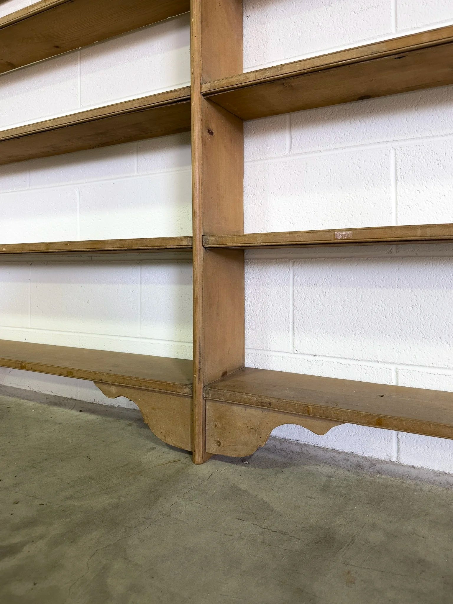 Large Antique Pine Shelving Unit