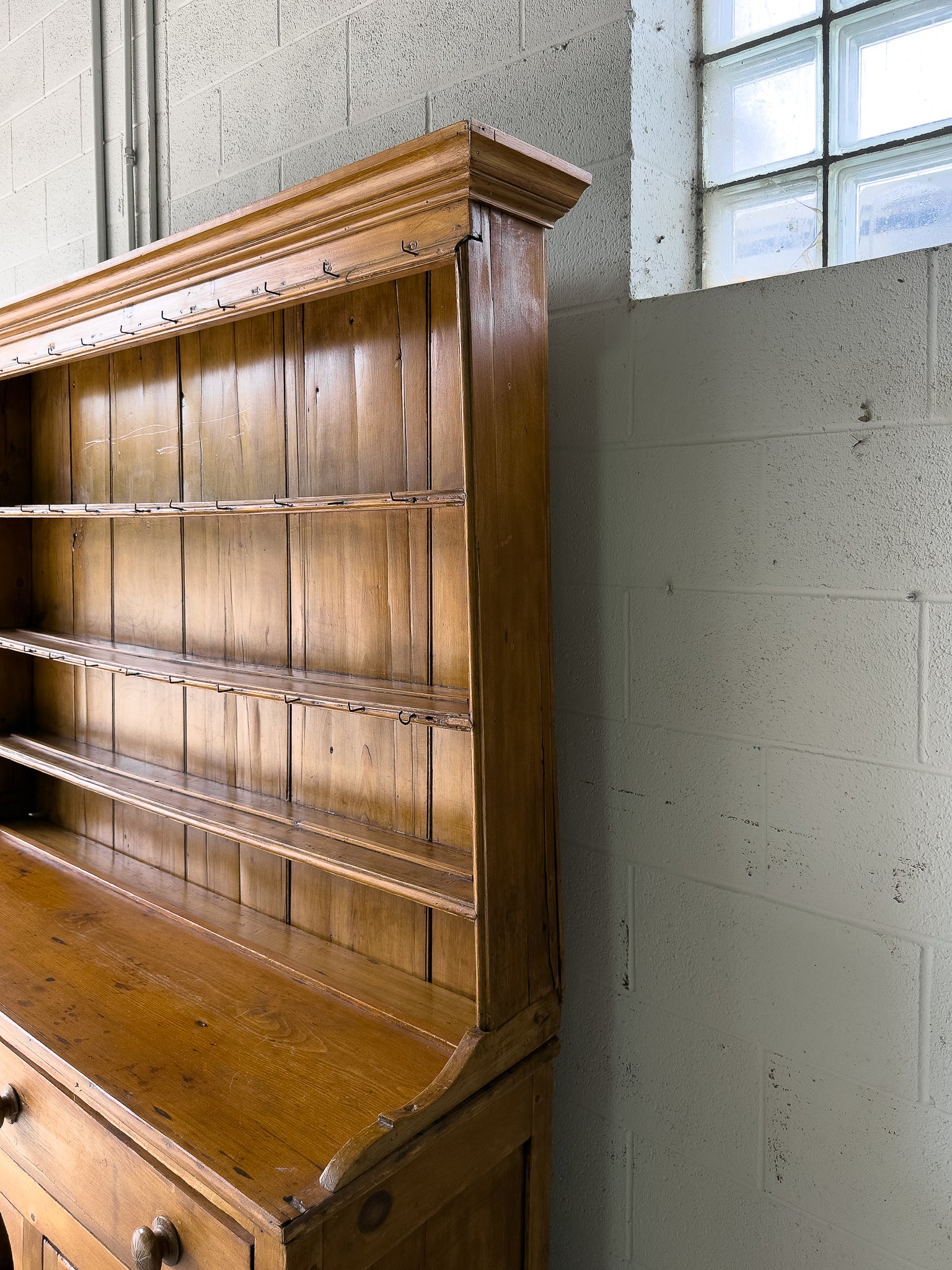 Warm Antique English Pine Kitchen Dresser