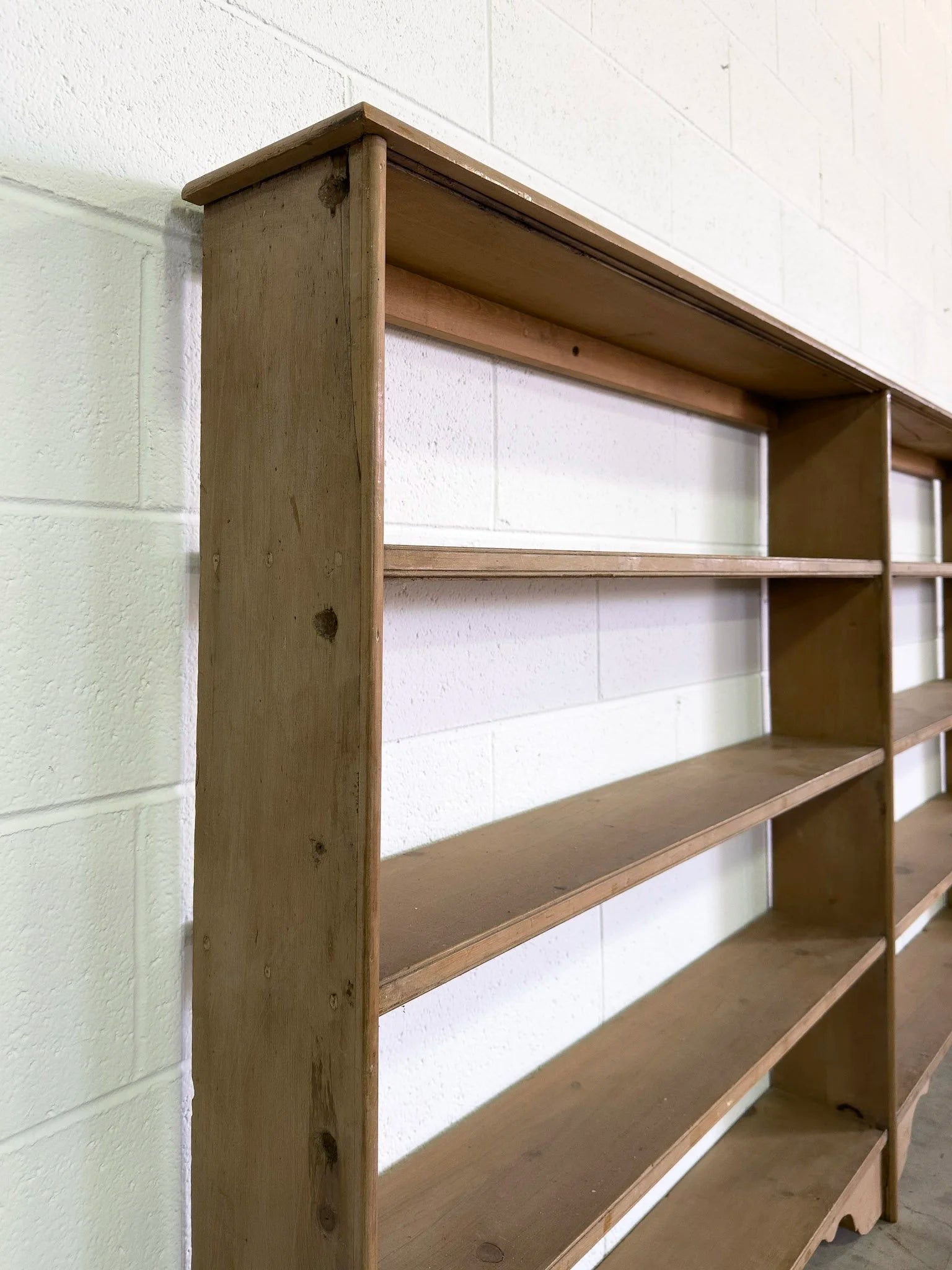 Large Antique Pine Shelving Unit