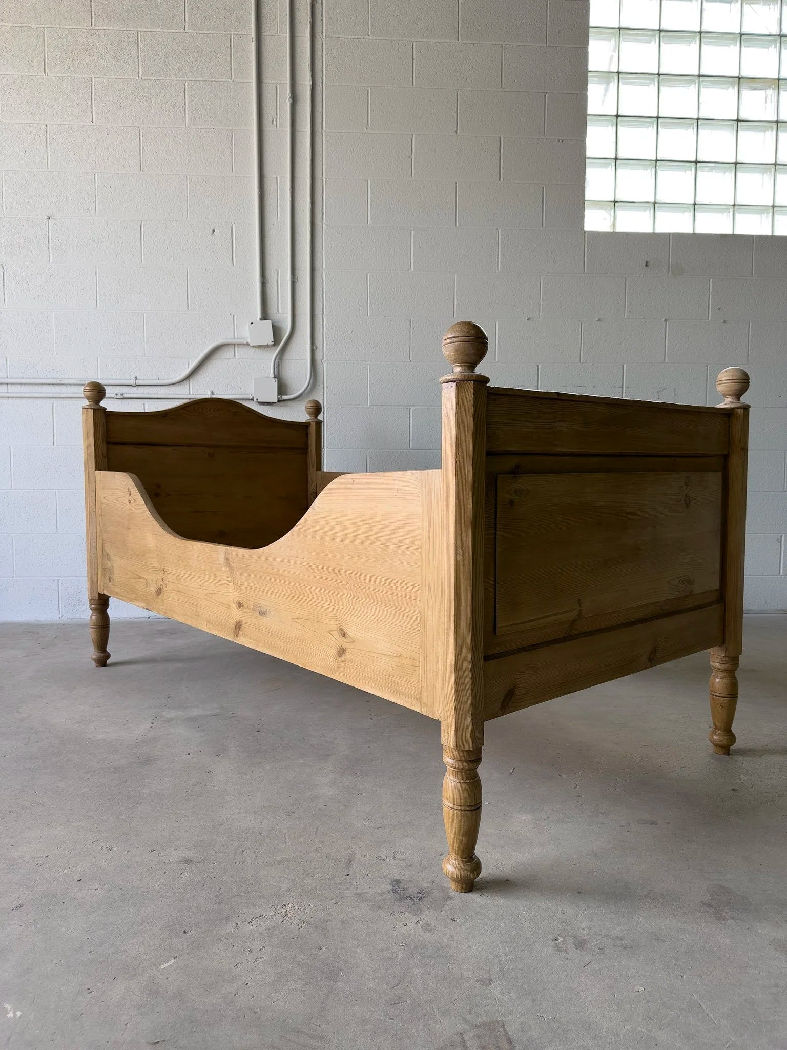 Antique Pine Sleigh Bed
