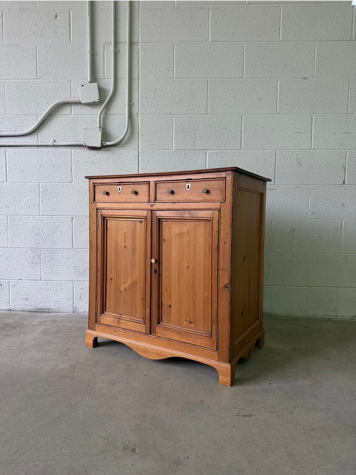 Vintage European pine cupboard