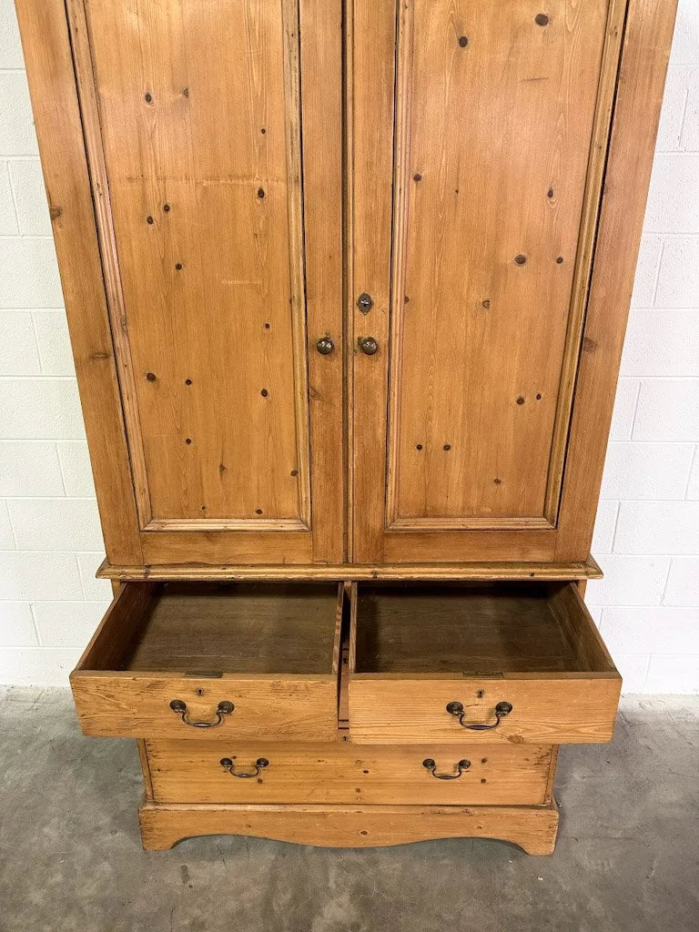 Victorian pine linen cupboard