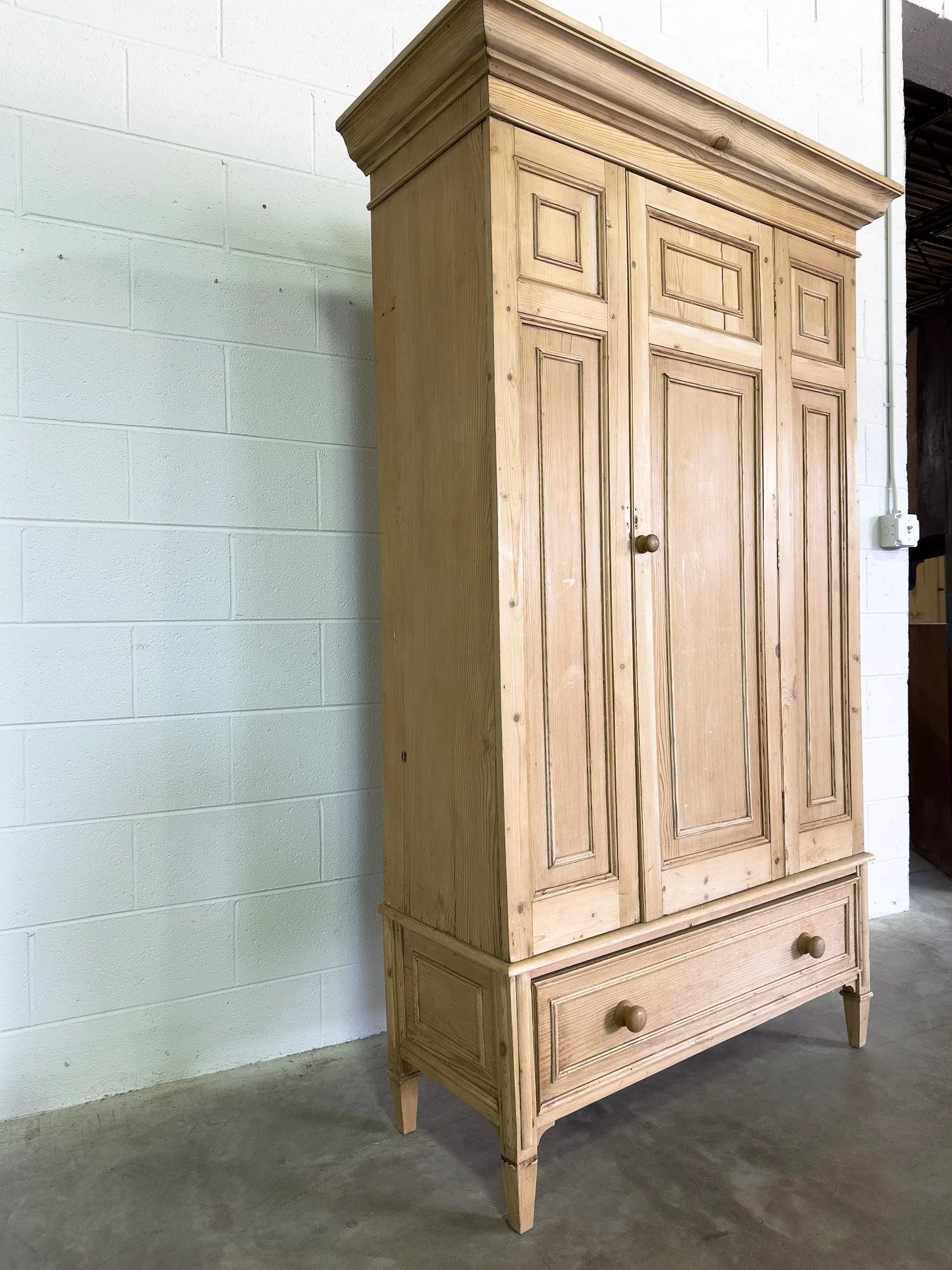 Antique pine continental wardrobe