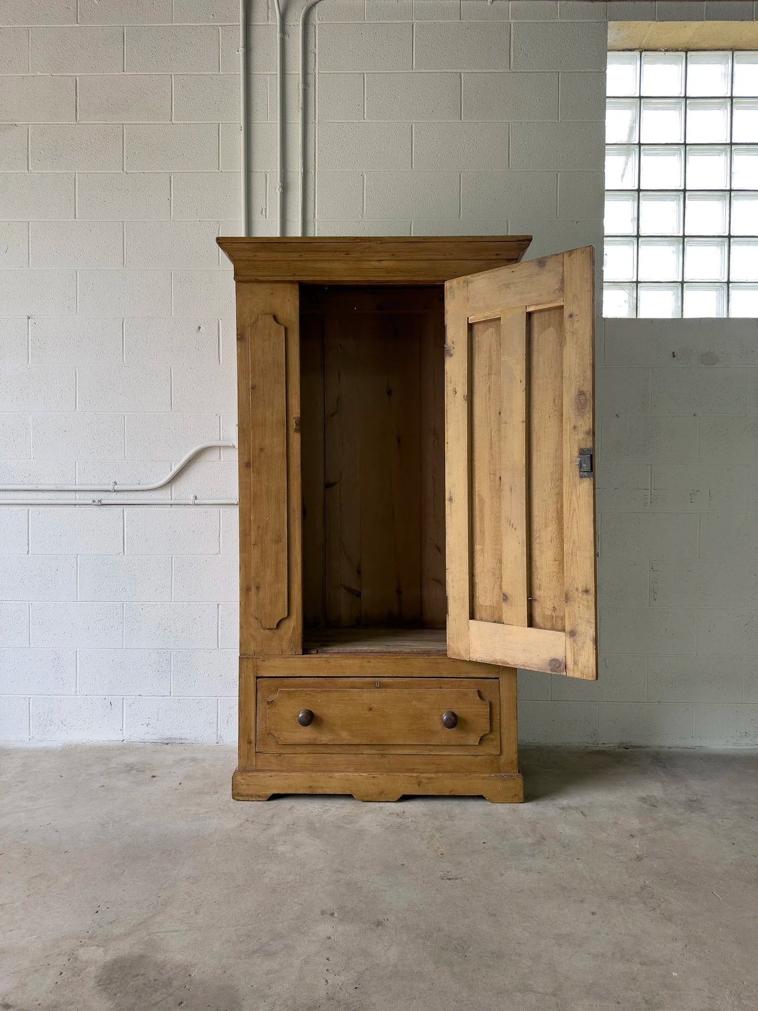 Stunning antique pine wardrobe, sourced in England