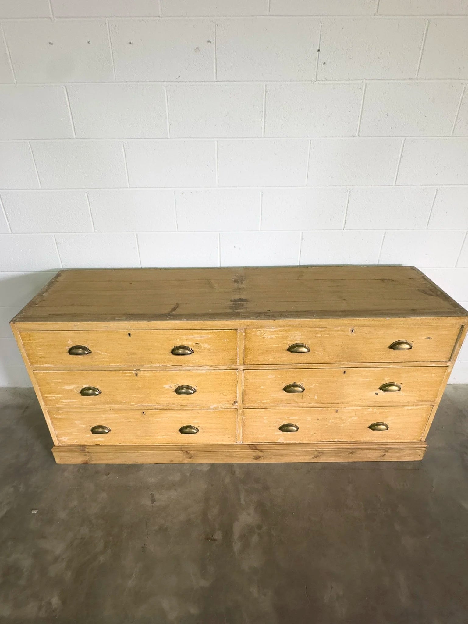 Antique pine six drawer dresser or sideboard