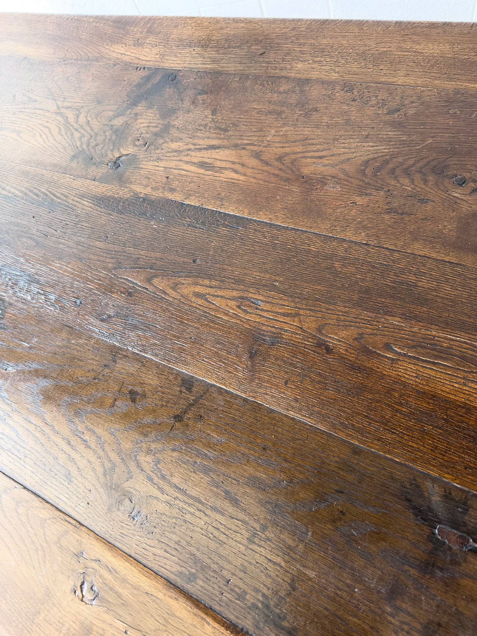 Antique Oak Dining Table with Slide-Out Board