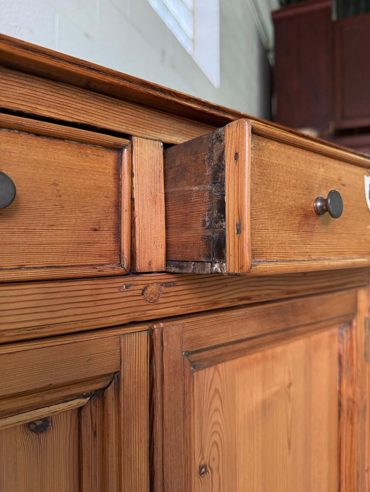 Vintage European pine cupboard