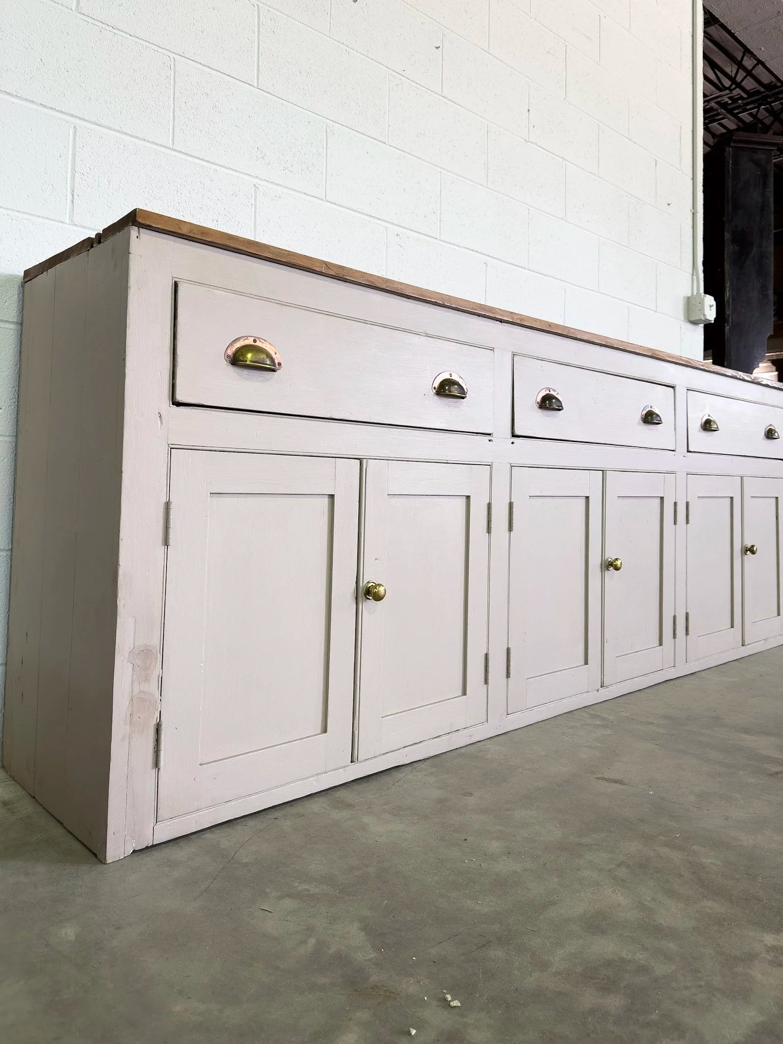 English Painted Antique Pine Sideboard