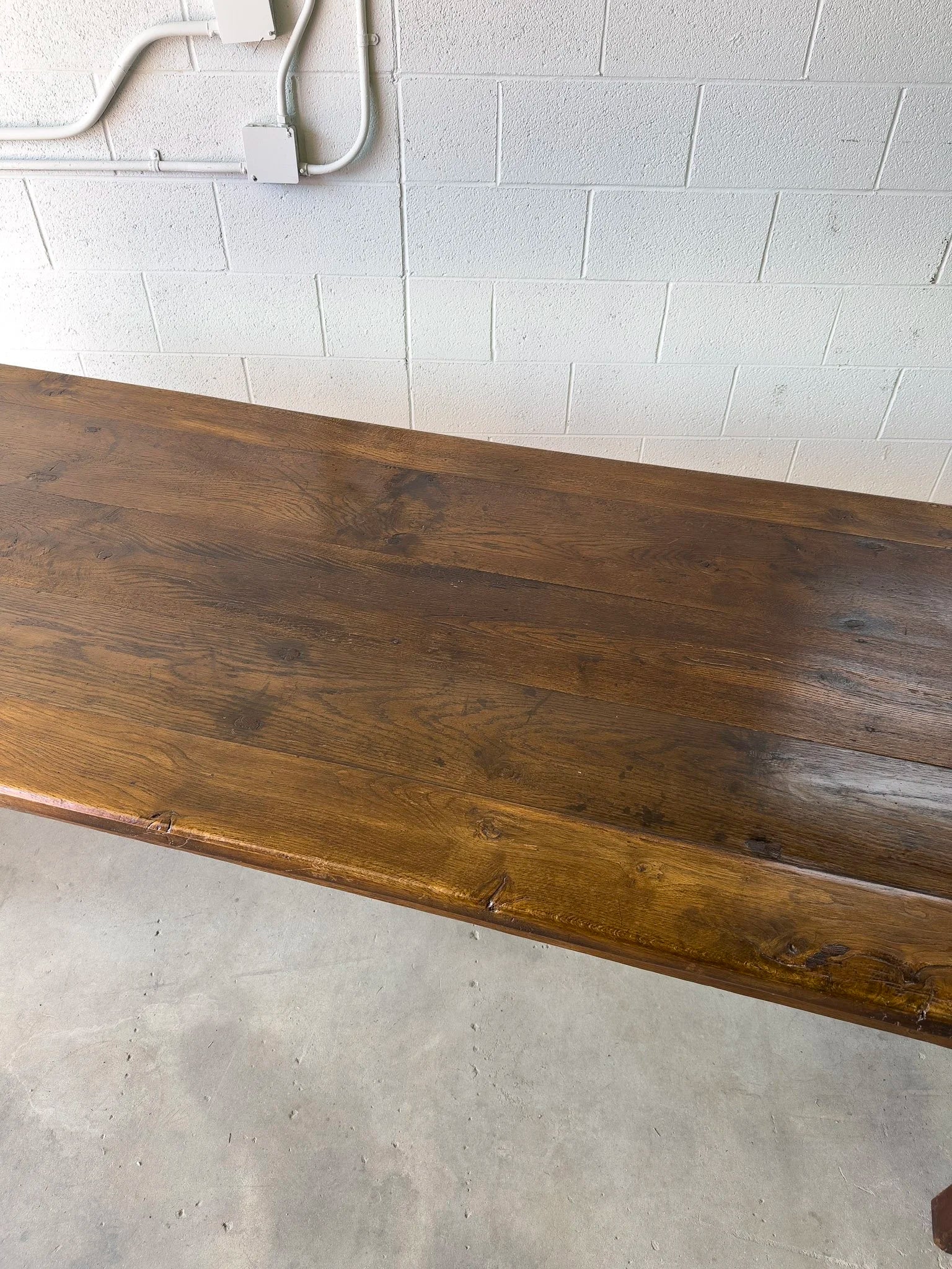 Antique Oak Dining Table with Slide-Out Board