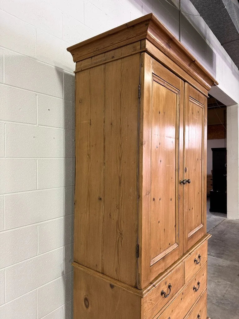 Victorian pine linen cupboard