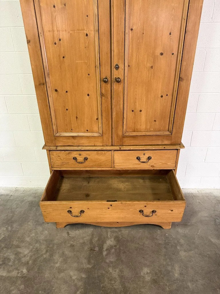 Victorian pine linen cupboard