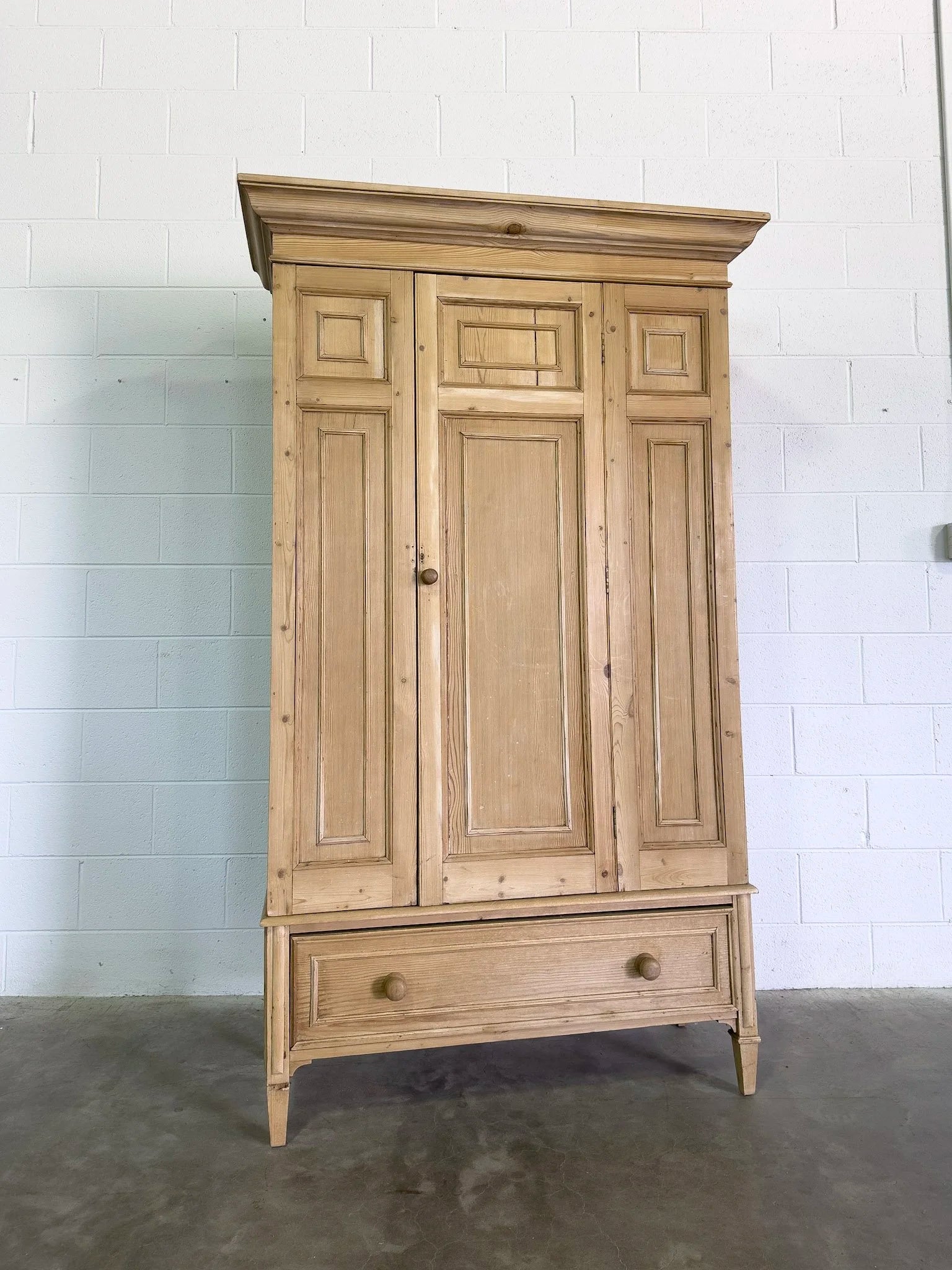 Antique pine continental wardrobe