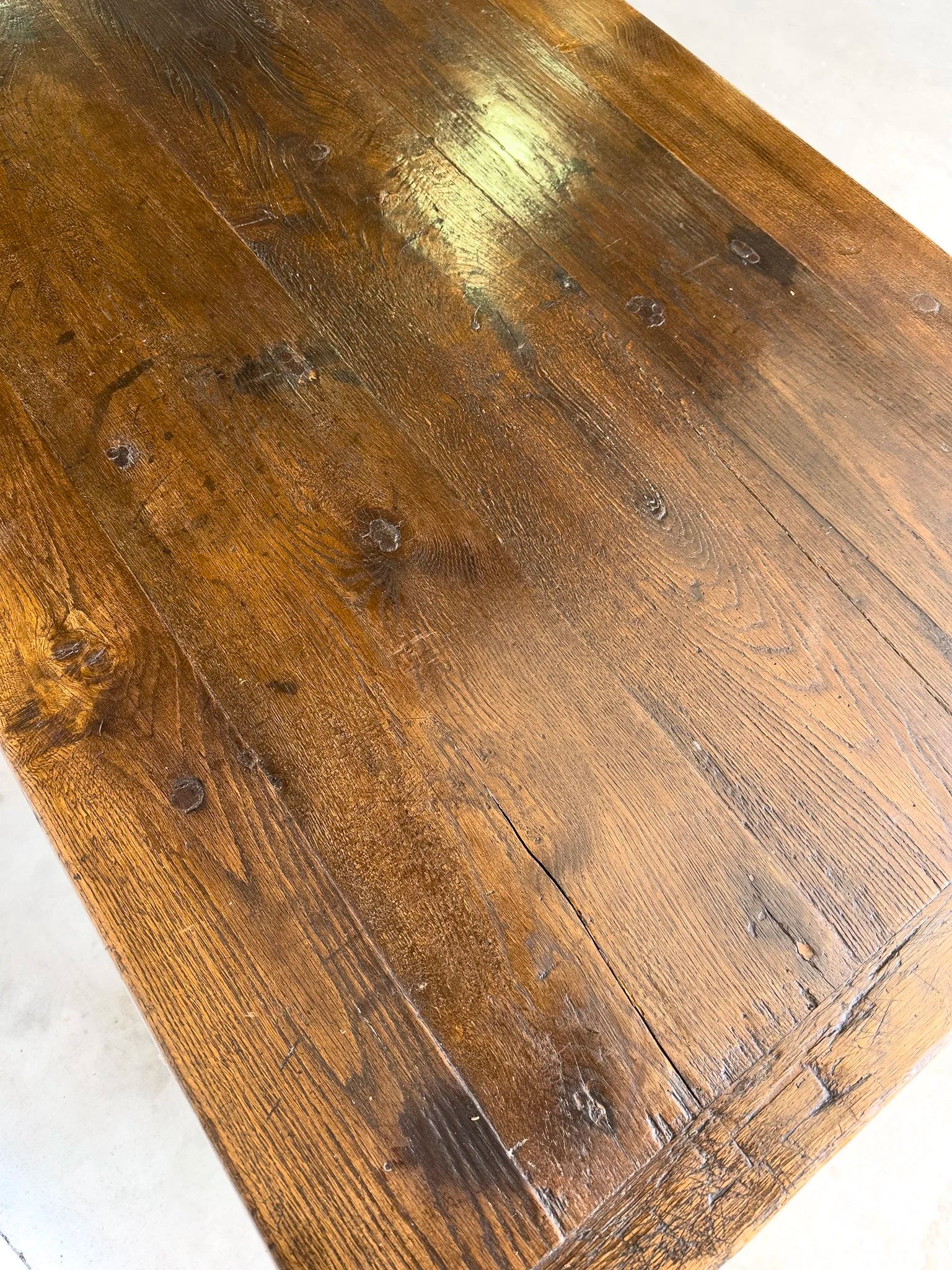 Antique Oak Dining Table with Slide-Out Board