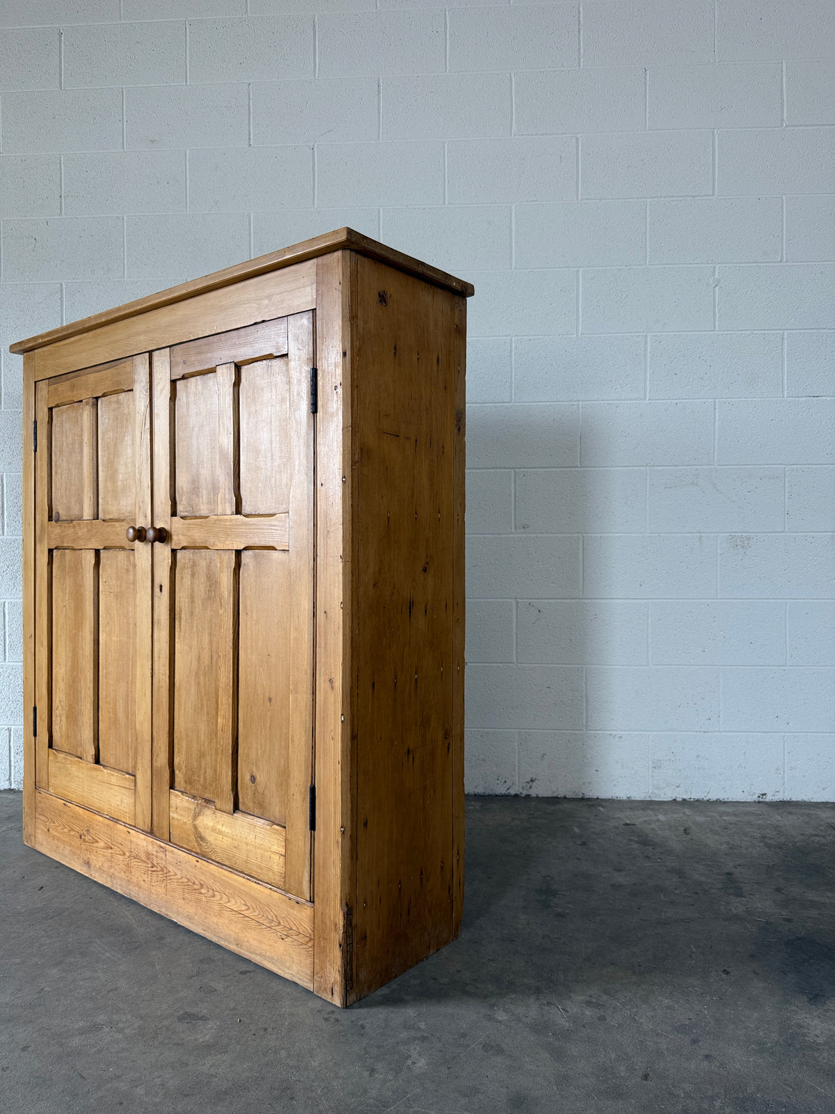 Antique pine two door cupboard