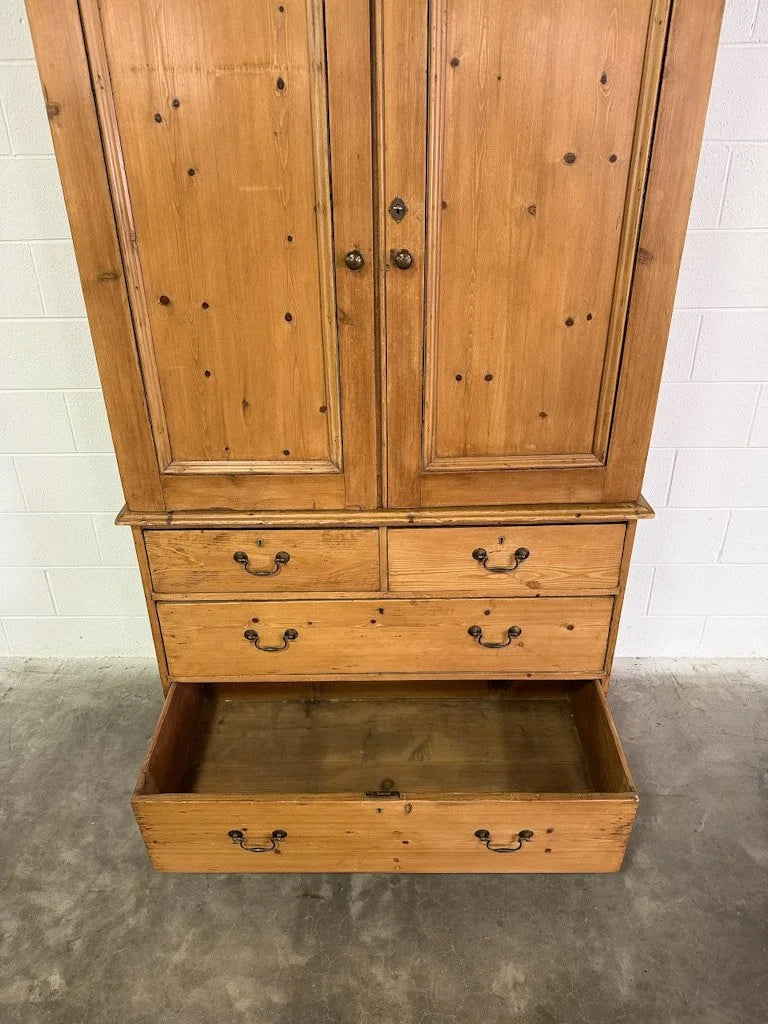Victorian pine linen cupboard