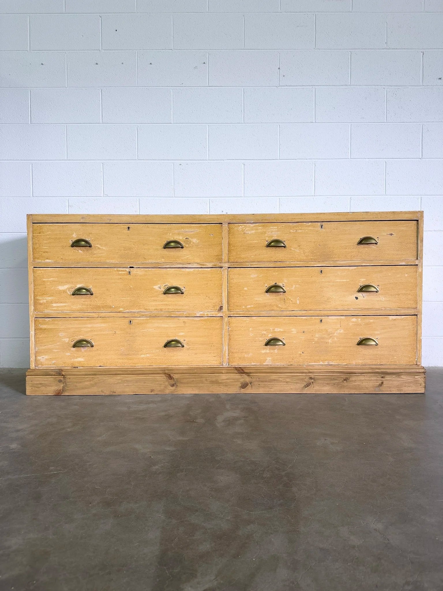 Antique pine six drawer dresser or sideboard