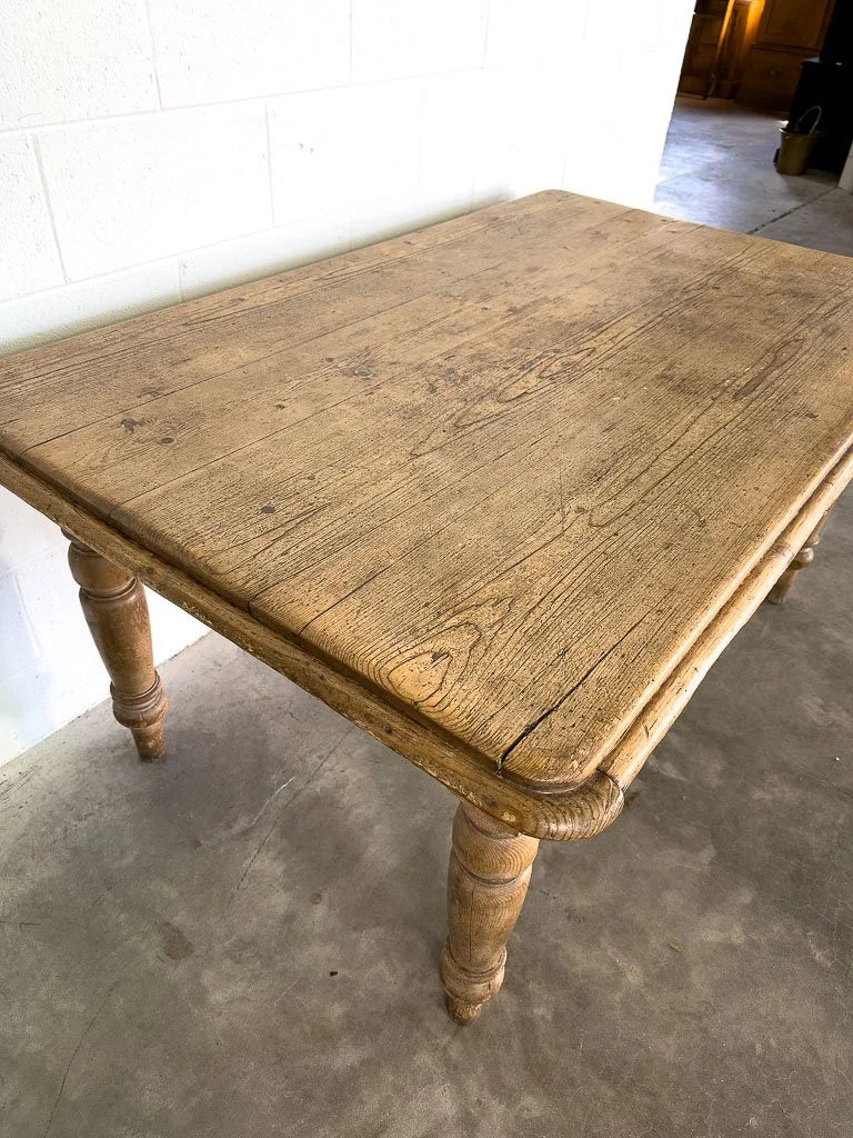 Antique European pine kitchen table