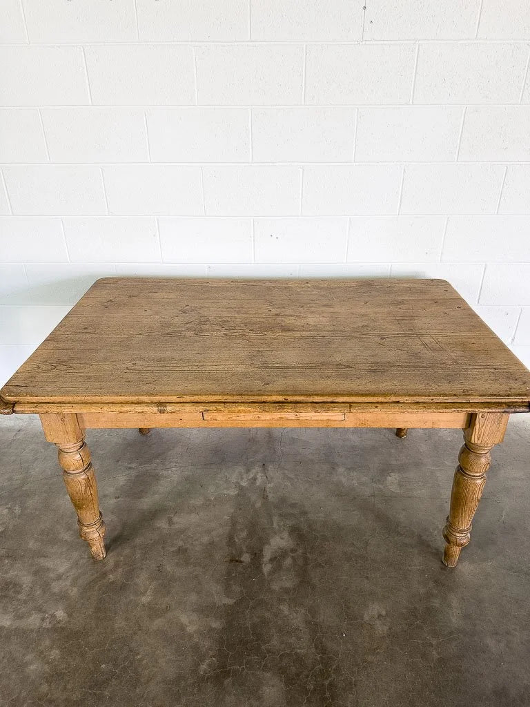 Antique European pine kitchen table