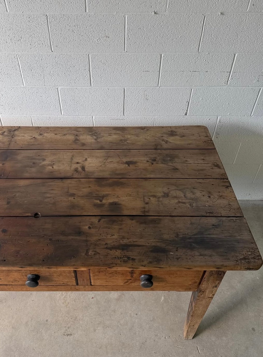 Antique English pine prep table