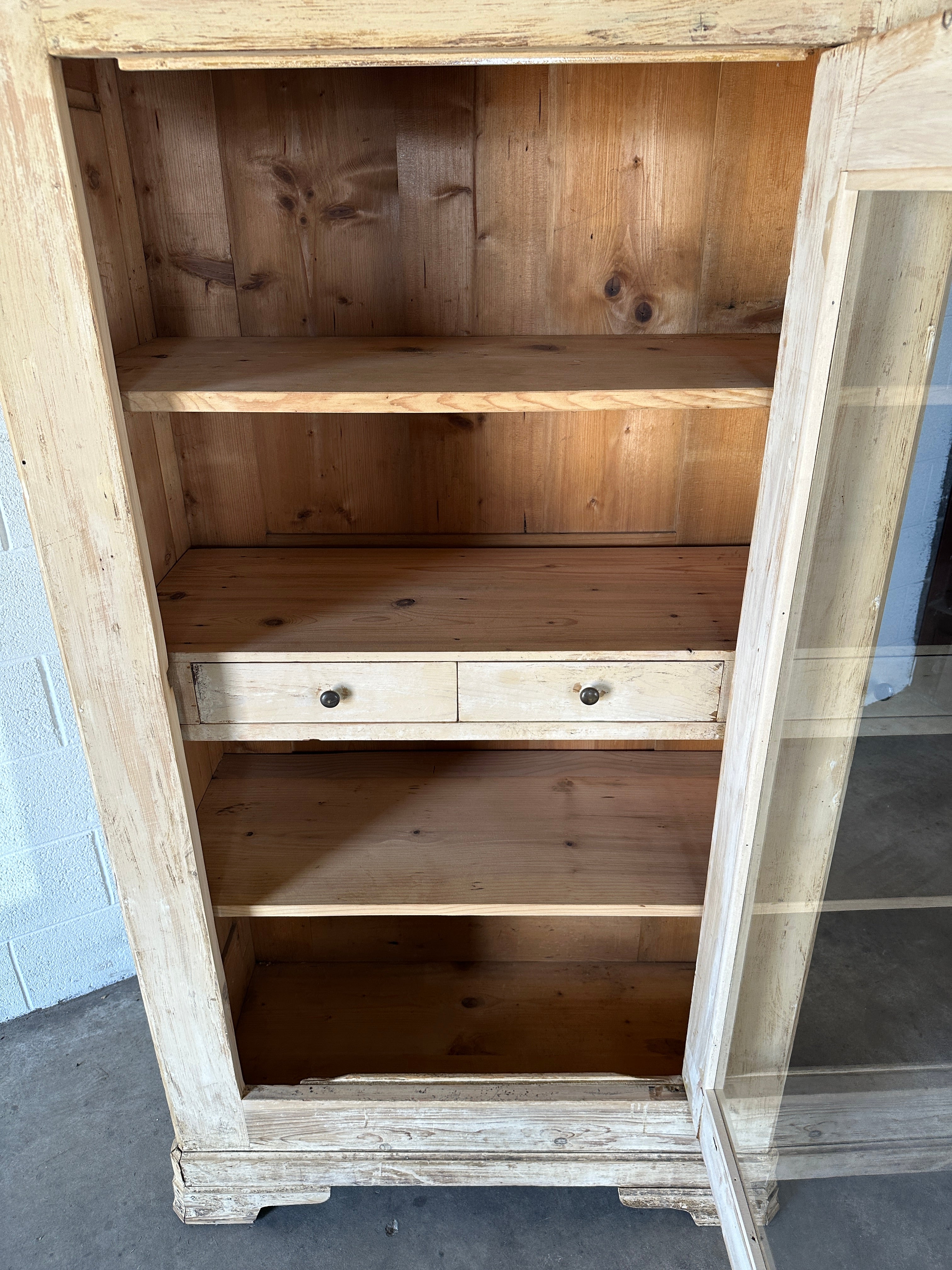 Antique French cupboard with glass door