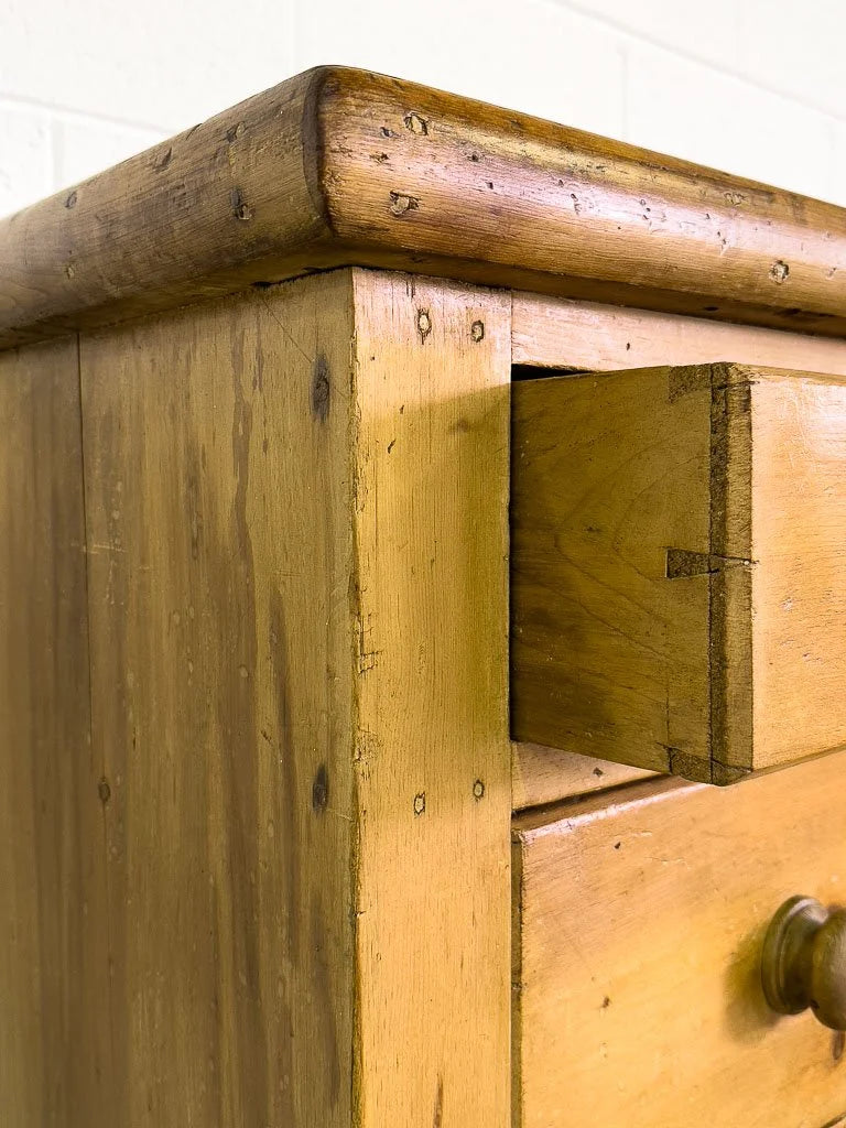 Classic English pine antique sideboard on tulip feet