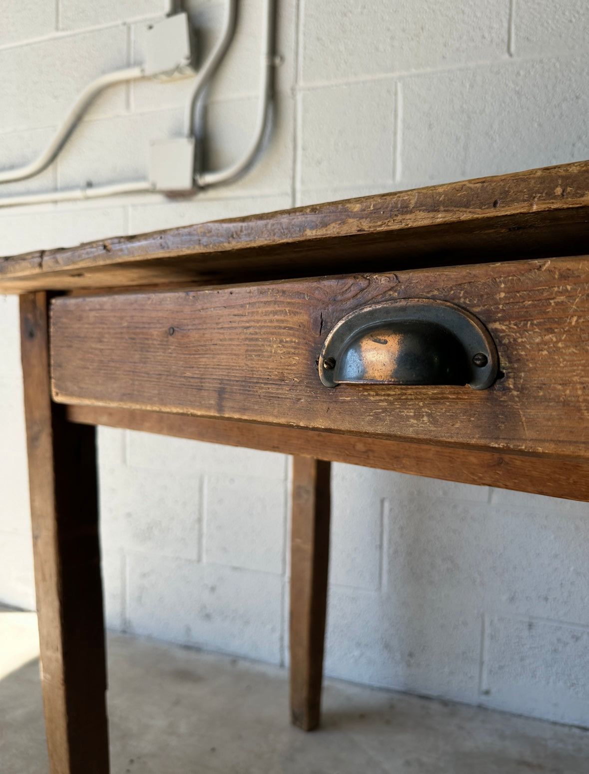Small antique English pine table, perfect side table or desk