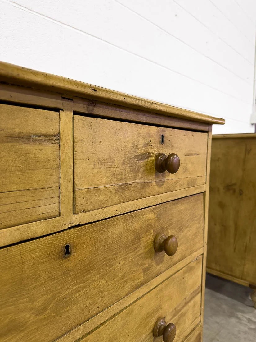 Matching pair of English pine drawers