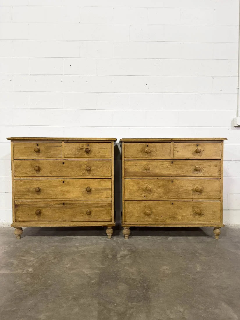 Matching pair of English pine drawers