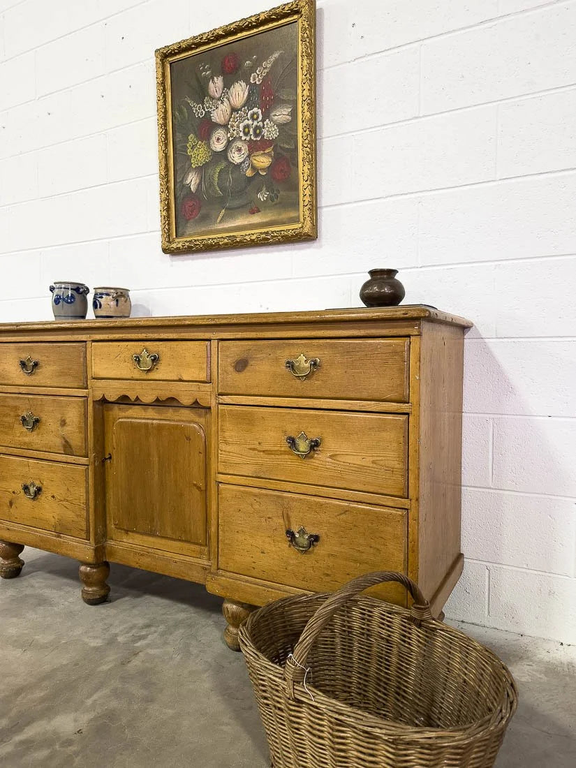 Traditional English pine sideboard