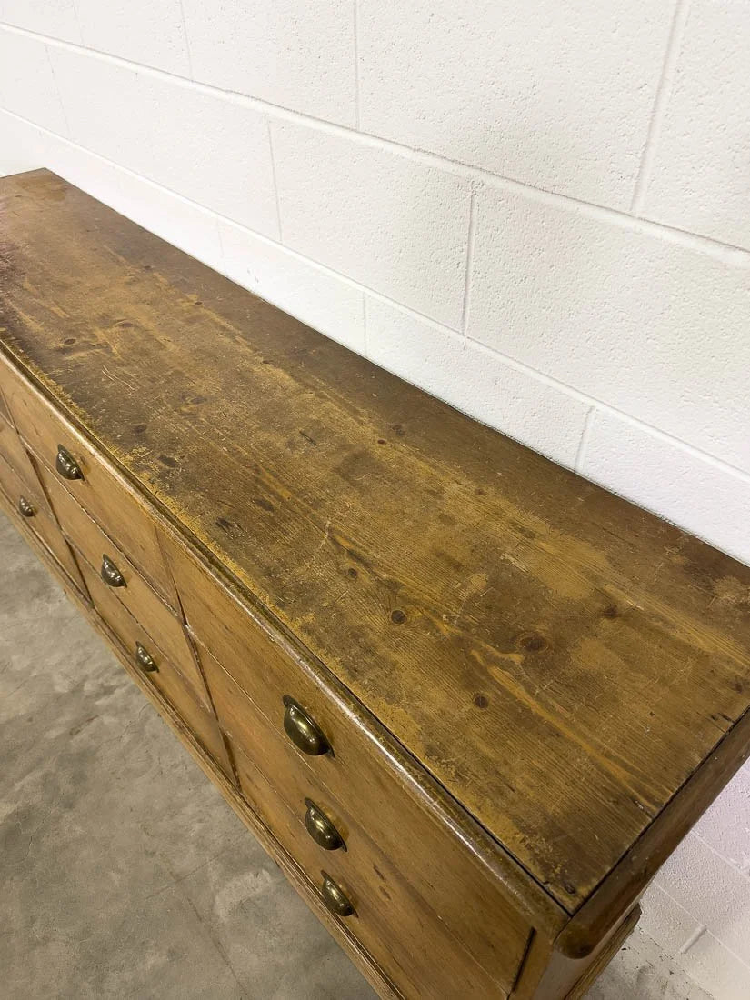 Antique bank of nine drawers