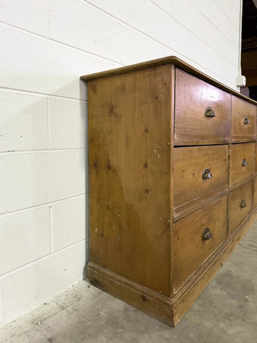 Antique bank of nine drawers