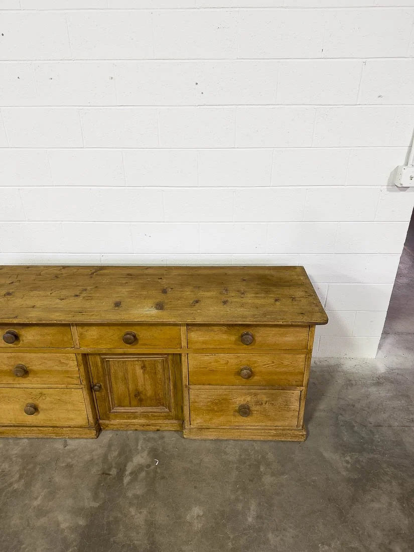 Antique pine English sideboard or buffet