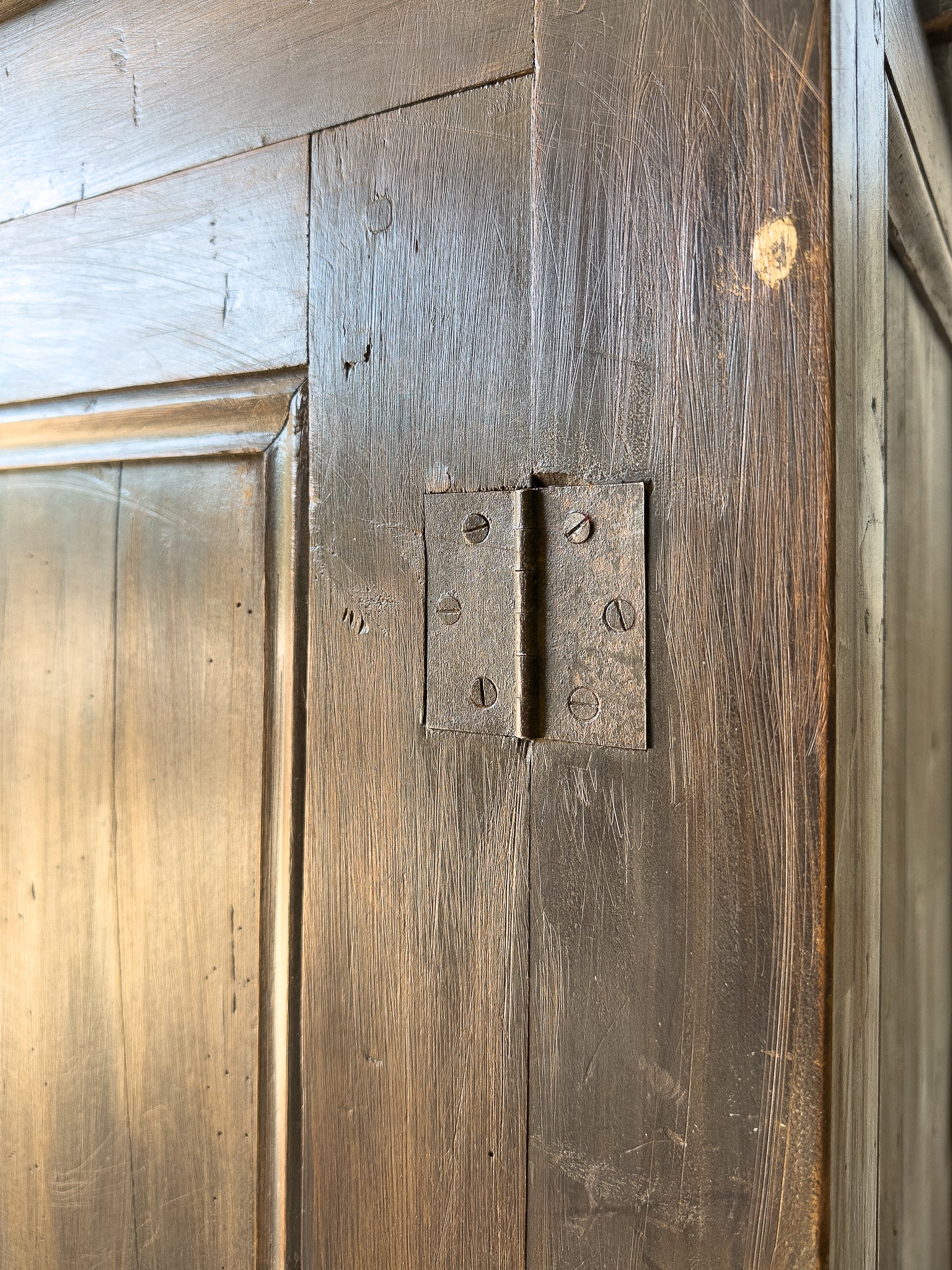 Dark stained antique pine cupboard