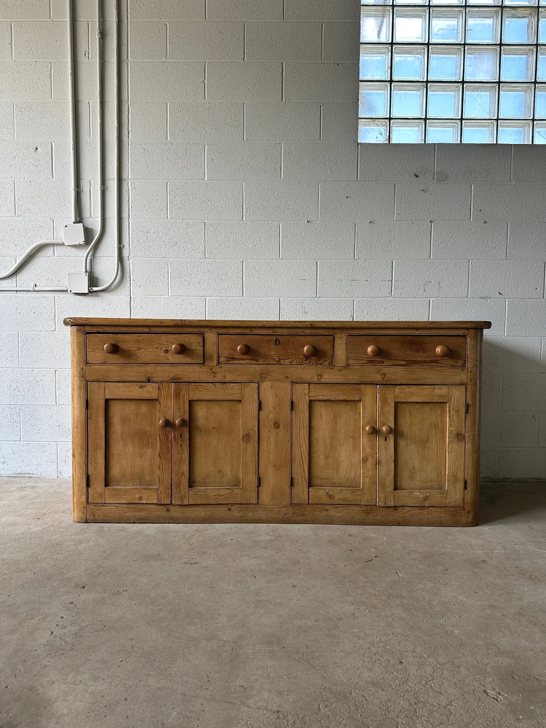 19th century antique pine sideboard