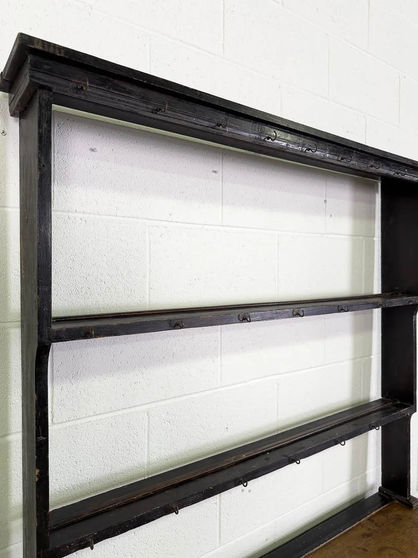 Small English pine kitchen dresser with plate rack