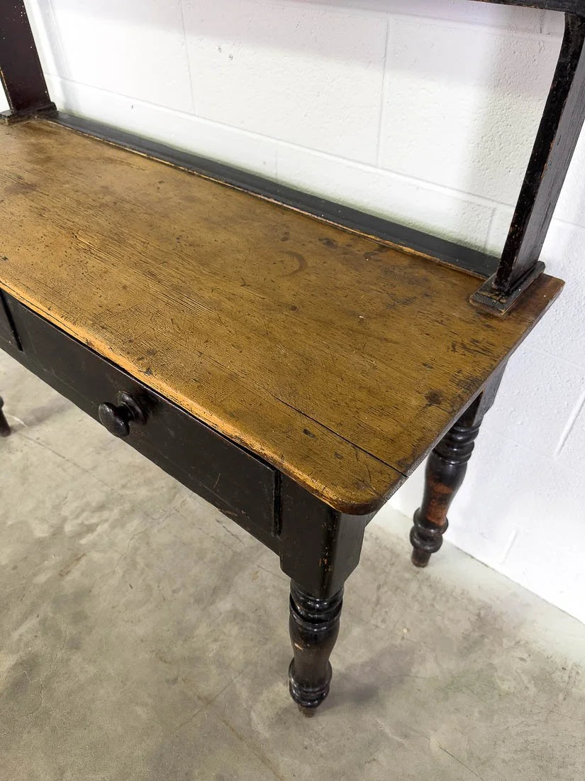 Small English pine kitchen dresser with plate rack