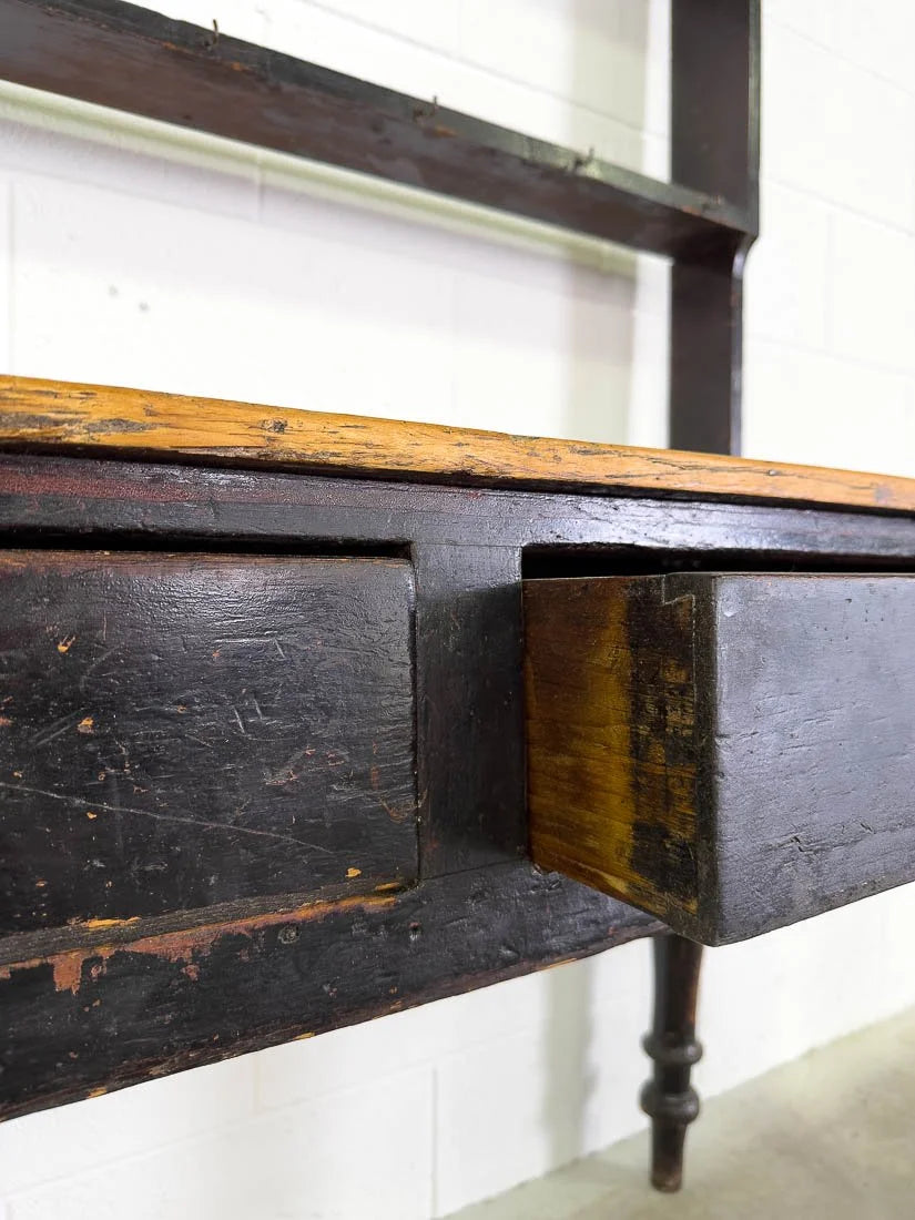 Small English pine kitchen dresser with plate rack
