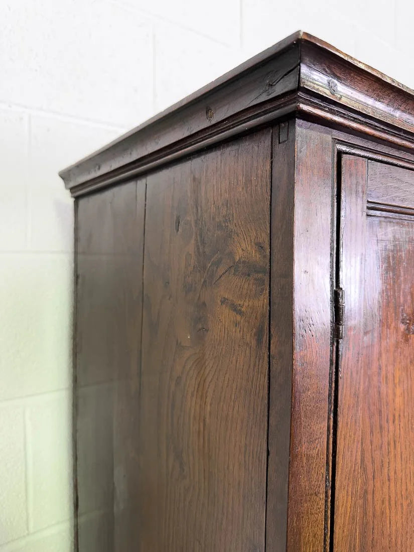 18th century George Ill oak cupboard with drawers