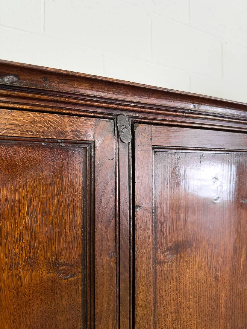 18th century George Ill oak cupboard with drawers